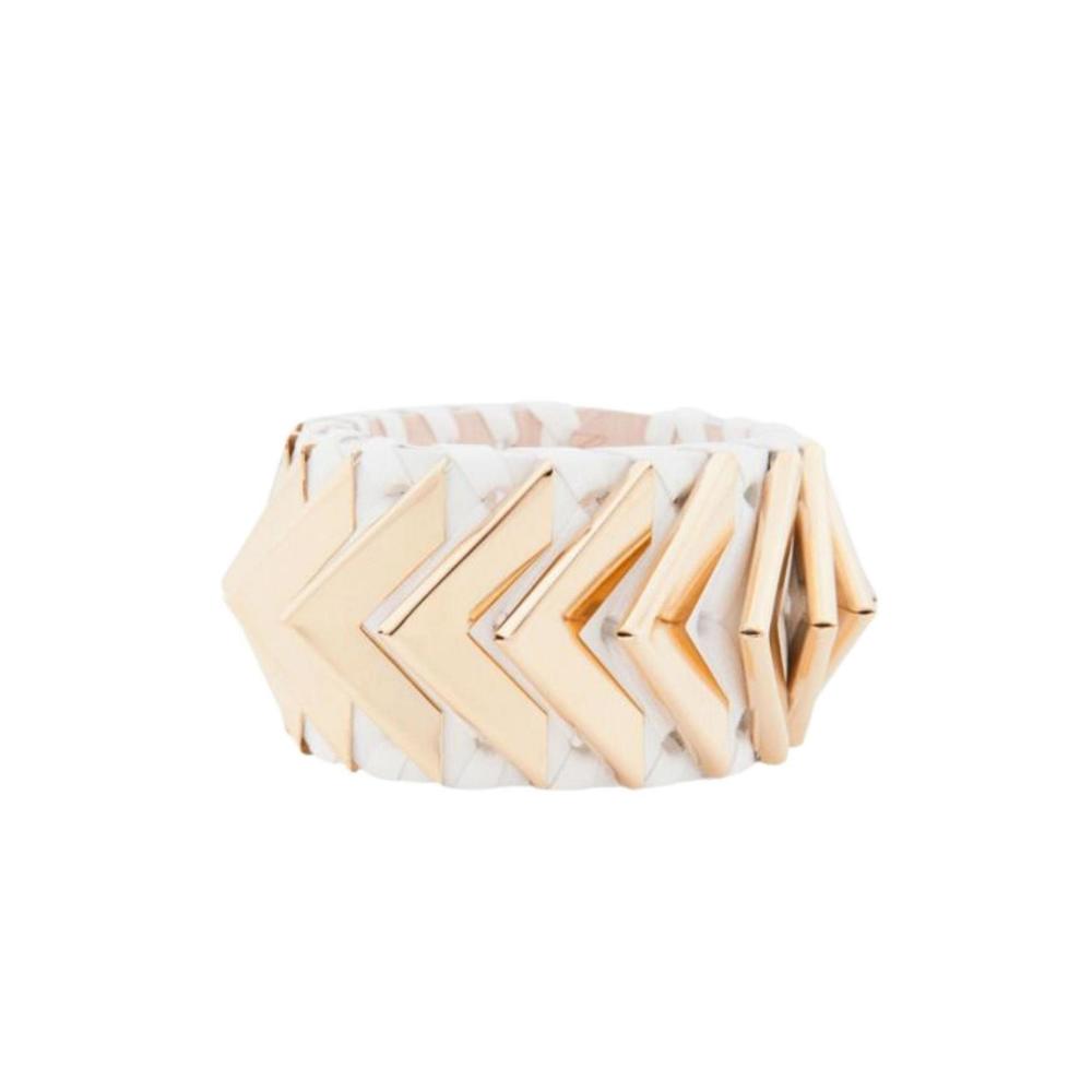Balmain - Greta White Napa Leather Bracelet